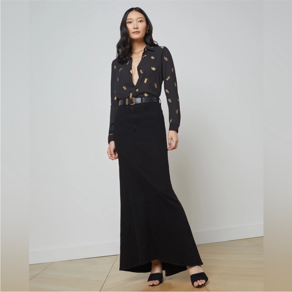 L'AGENCE Kailani Mermaid Denim Maxi Skirt Black
Size 27